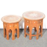 Two Indian inlaid Hoshiarpur tables,