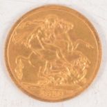 George V gold Sovereign coin, 1913