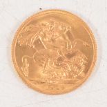 George V gold Sovereign coin, 1914.