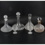 Collection of glassware including decanters,