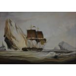 Roger L Smith, Schooner amongst icebergs