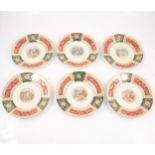 Set of six Vienna style porcelain cabinet plates,