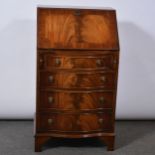 Reproduction mahogany bureau, of small size