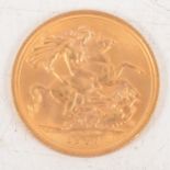 Elizabeth II gold Sovereign coin, 1967