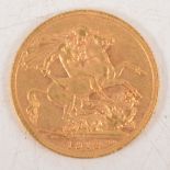 George V gold Sovereign coin, 1912,