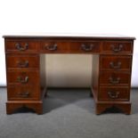 Reproduction mahogany twin pedestal desk