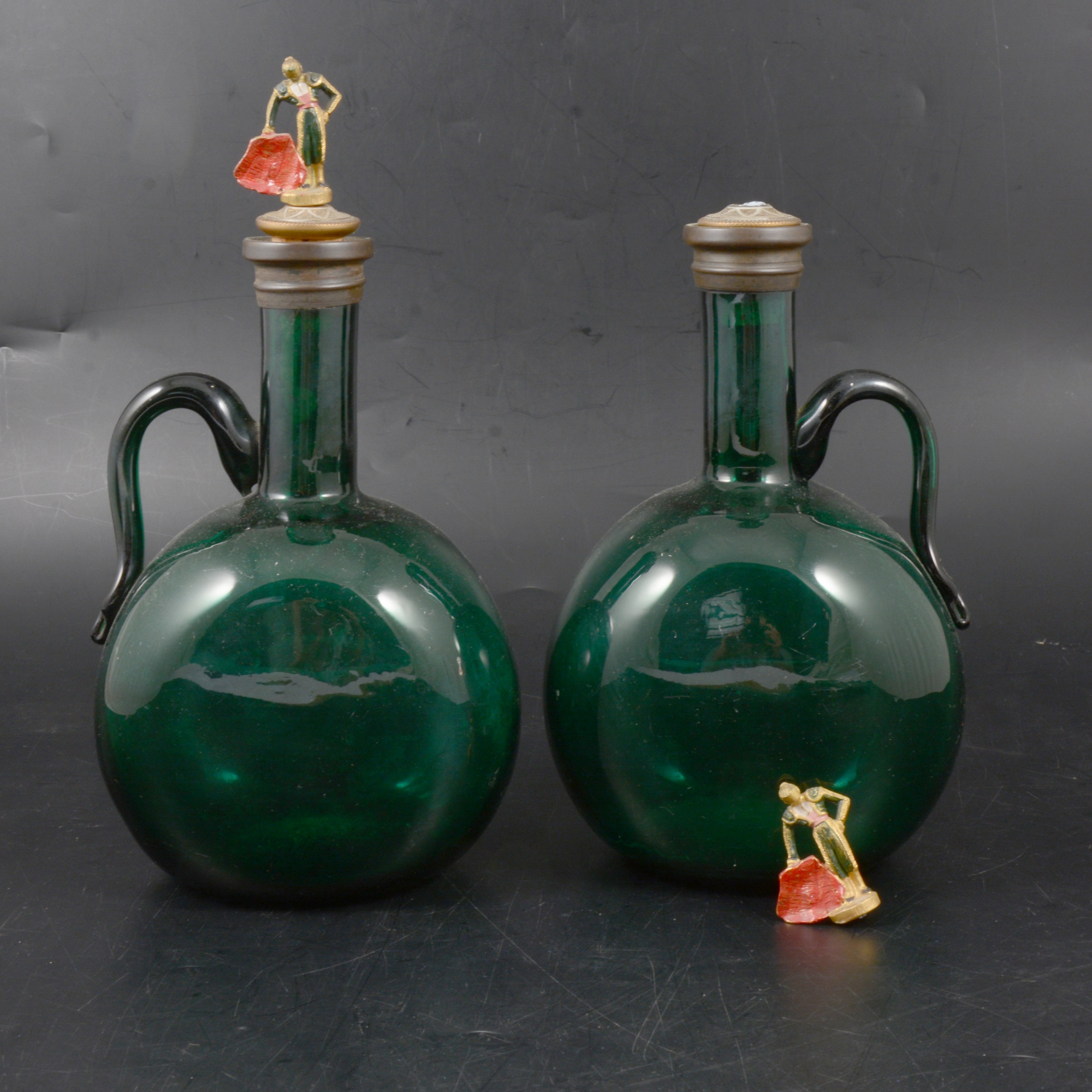 Pair of lead crystal decanters, jug and two flasks, - Image 2 of 2