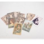 A collection of postcards, reproduction Art Nouveau erotic style.