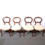 Set of six Victorian style hardwood hoop-back dining chairs