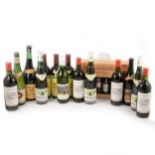 Fourteen bottles of assorted table wines and a presentation case of half bottles