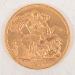 George V gold Sovereign coin, 1914