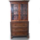 George IV mahogany secretaire bookcase,