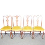 Set of four Victorian inlaid mahogany chairs,