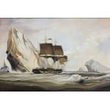 Roger L Smith, Schooner amongst icebergs