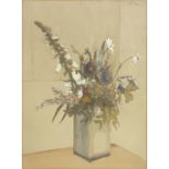 Joan Brown, Still Life of flowers; and four limited edition prints by Joan Hunt