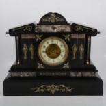 Victorian slate mantle clock,