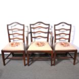 Set of five mahogany dining chairs,
