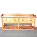 Victorian pine dresser base,