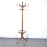 Beech bentwood hat and coat stand,