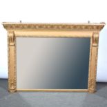 Victorian gilt framed overmantle mirror,