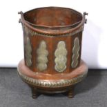 Moroccan brass and copper log bin