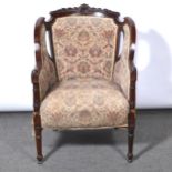 Edwardian mahogany salon chair,