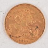 George V gold Sovereign coin, 1911, 8g.