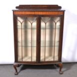 Mahogany bowfront china cabinet,