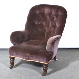 Victorian beech ladies chair,