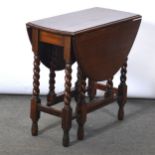 Small oak gateleg table,