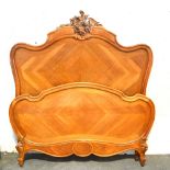 French walnut double bed,