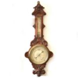 Victorian oak cased barometer,