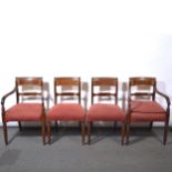 Set of eight George IV mahogany dining chairs,