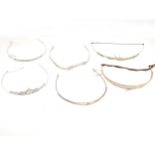 Six paste set tiara style headbands, circa 1920's 1930's.