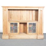 Pine cupboard with glass doors