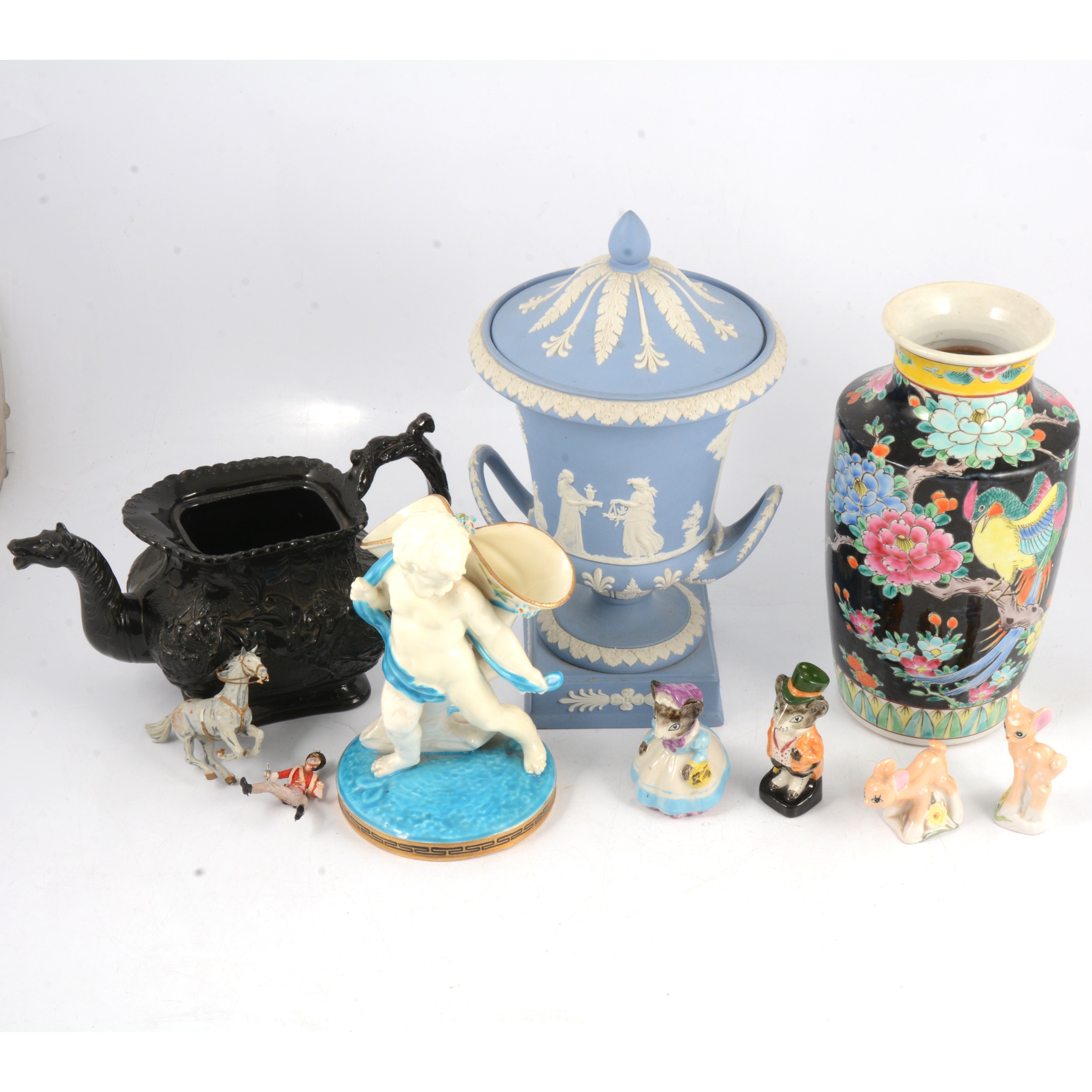 Wedgwood jasperware vase and other ceramics