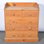 Pine chest of drawers,