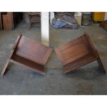 Three single seat bench ends,