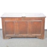 Large joined oak coffer,