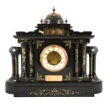 Victorian slate mantle clock,