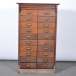 Edwardian oak filing cabinet,