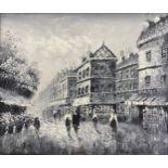 Continental, Parisian street scene, monotone