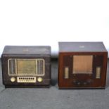 Two vintage HMV radios,