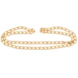 A 9 carat yellow gold open flat curb link chain necklace.