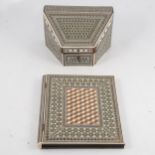 Indian inlaid stationary box and blotter, Vizagapatam,