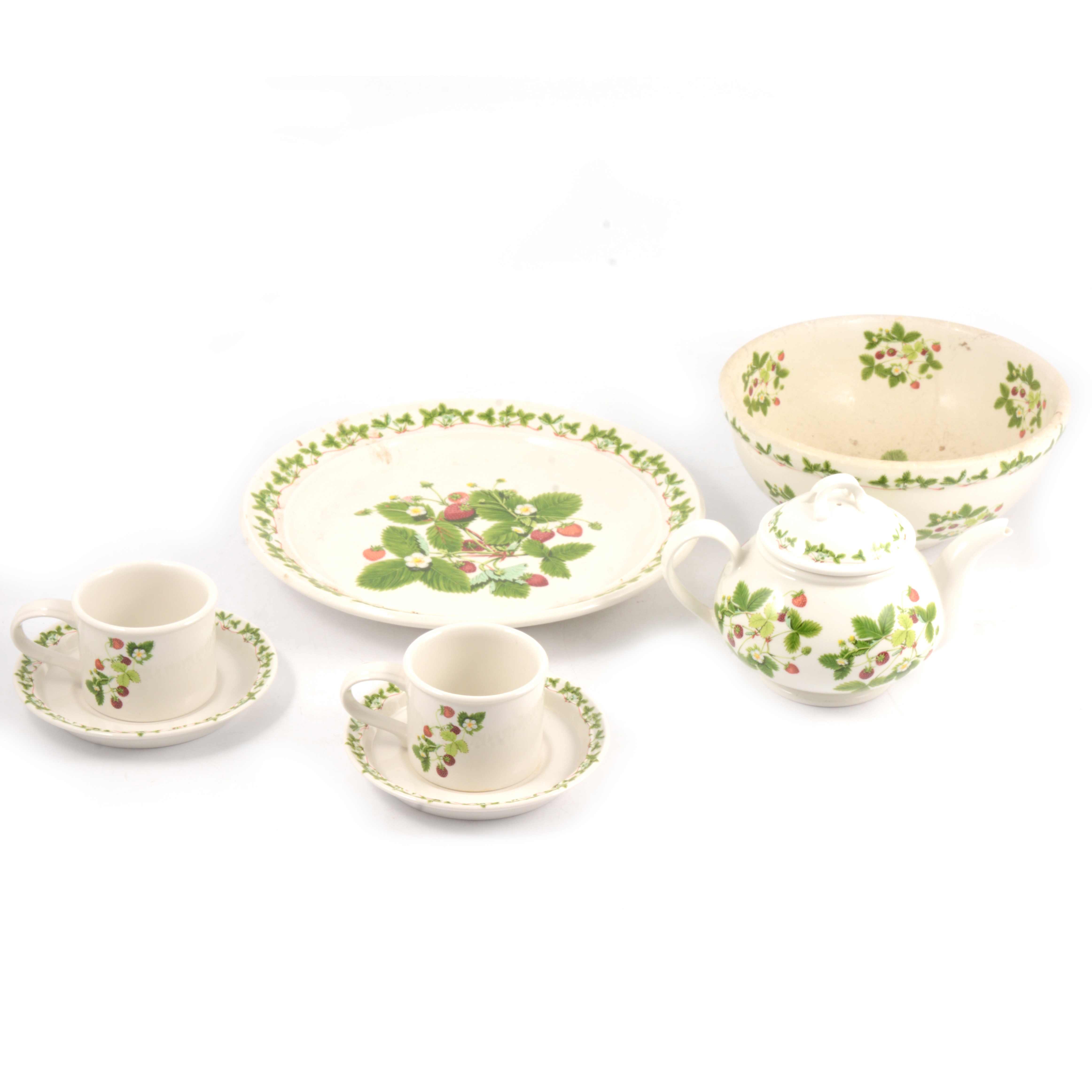 Portmeirion 'Summer Strawberries' pattern tea/breakfast ware.