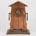 Arts & Crafts copper mantle clock,