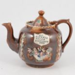 A Victorian barge ware teapot