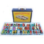 Matchbox Toys collector's carry case and loose models.