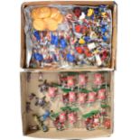Sixteen Blue-box Roman type military figures, and other loose plastic and cast-metal military